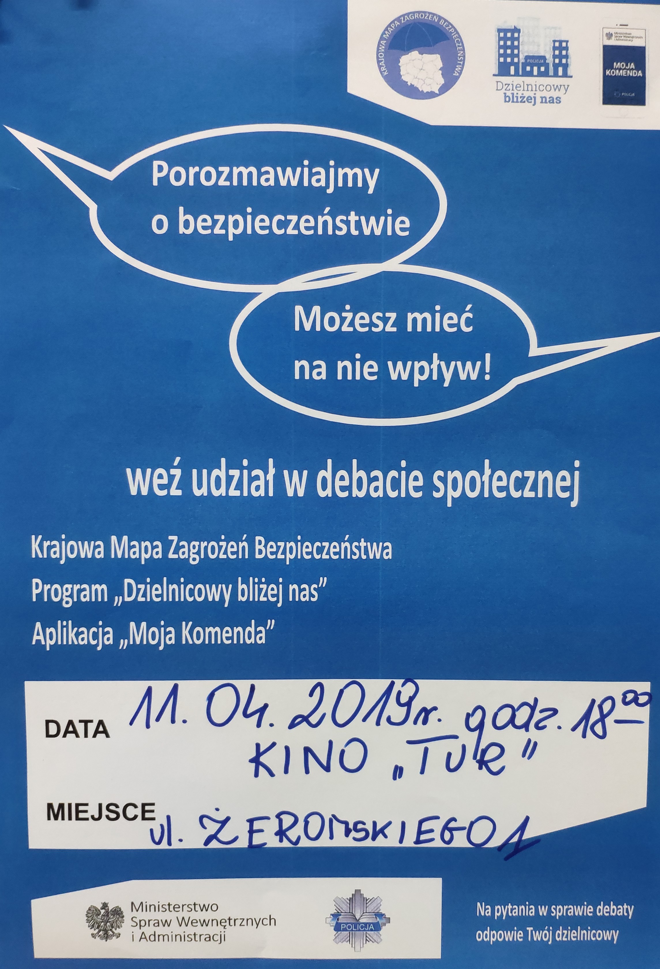 plakat zapraszający na debate społeczną
